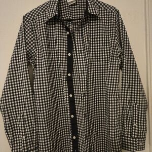 Men's Black and White Checkered Shirt